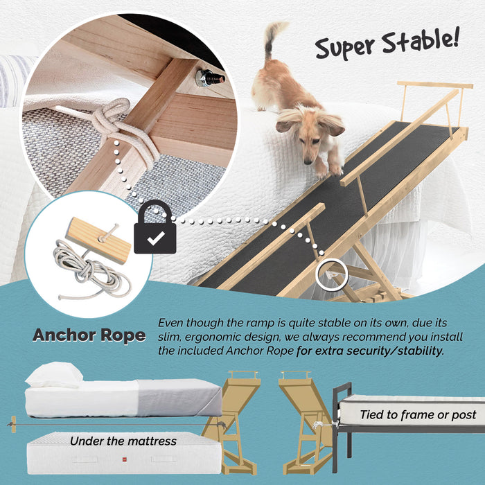 dog ramp with anchor rope very stable