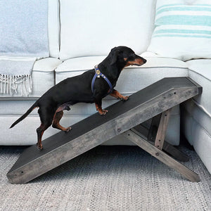 Coastal grey dog ramp made solid wood