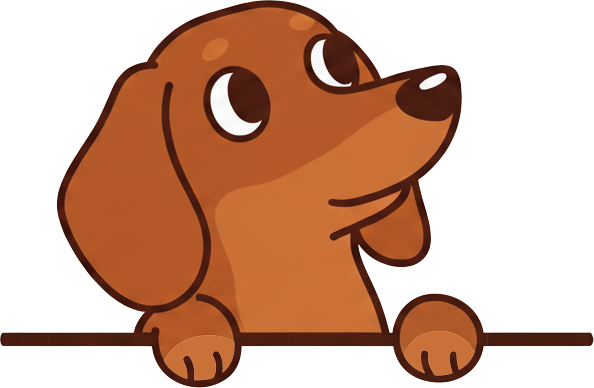 cute dachshund cartoon thinking about dog ramp research