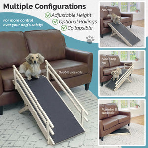 Dog ramp with rails for couch
