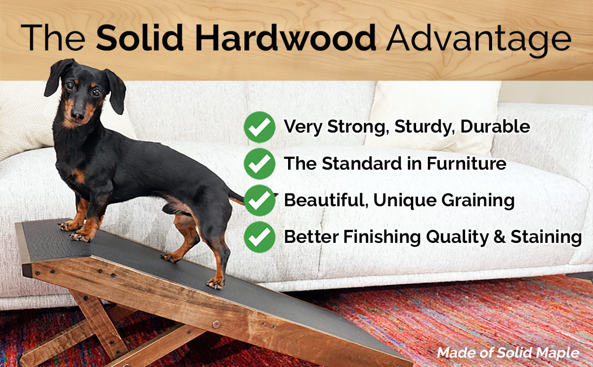 Benefits of solid hardwood dog ramp, strong sturdy safer and furniture quality