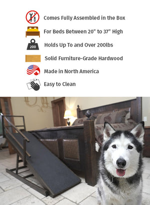 Rampa grande para perros para camas